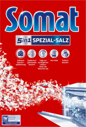 Miniatura 2 de SOMAT Sal especial (2.6 lbs), sal de lavavajillas para un rendimiento más fuerte en el lavado, suavizante de agua para lavavajillas funciona contra