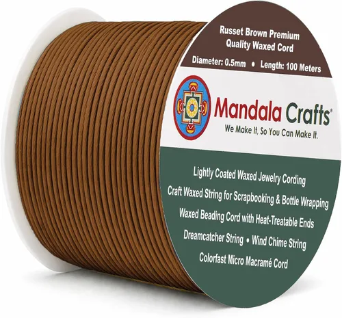Miniatura 119 de Cuerda Mandala Crafts 0.03 pulgadas 109 yardas para hacer joyería, artesanía, macramé, cuerda de algodón encerado Negro