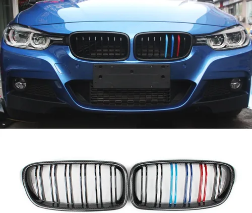 Miniatura 3 de Rejilla delantera, repuesto de parrilla de riñón para BMW Serie 3 F30 F31 (ABS, negro brillante)