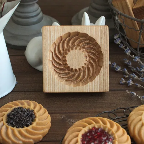 Miniatura 16 de Molde de Galletas de Madera Herramienta de Decoración de Galletas de Madera Moldes de Galletas 3D Molde de Hornear Gracioso Arte de Relieve Navidad