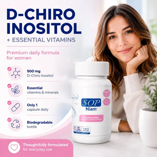 Miniatura 2 de D-Chiro - Suplemento de inositol para mujer con ácido fólico, vitamina B6, B12, D3 y biotina Fórmula de bienestar diario 60 cápsulas veganas
