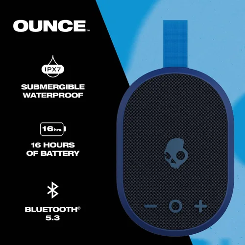 Miniatura 2 de Skullcandy Altavoz Bluetooth Inalámbrico Ounce – Altavoz Mini Portátil Impermeable IPX7 con Batería de 16 Horas, Radiador Pasivo de Disparo Hacia
