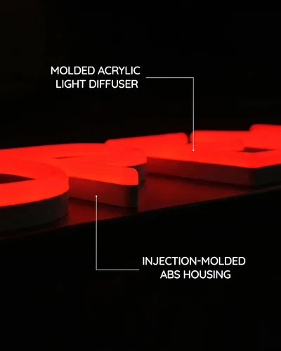 Miniatura 4 de HiNeon Letrero de apertura LED rojo, letrero de negocios iluminado de 20 x 7 pulgadas con control remoto, enchufe de 12 V, cadena colgante incluida