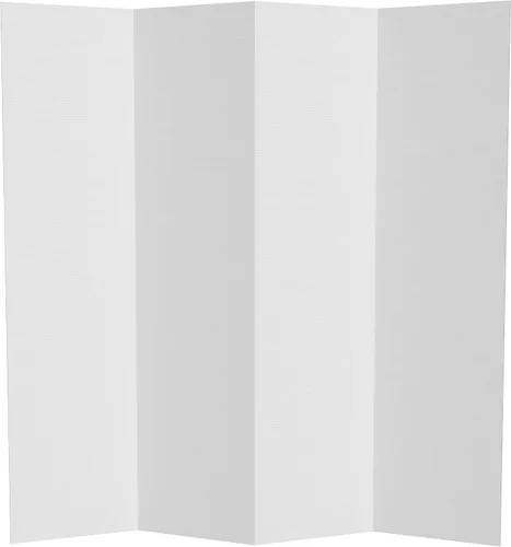 Pantalla plegable temporal de cartón blanco de 6 pies de alto, 4 paneles