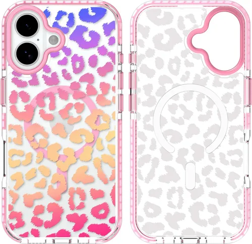 Miniatura 38 de SAKUULO Funda magnética para iPhone 11 Pro Max [Compatible con MagSafe] Patrón de Estampado de Leopardo Gris Claro Funda de Carga Inalámbrica