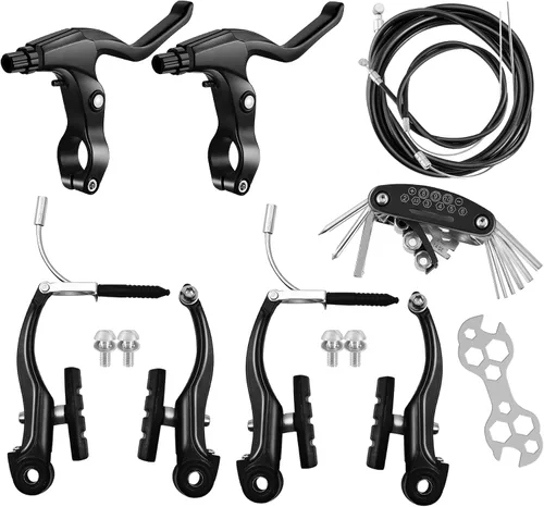 Miniatura 7 de Juego de Frenos para Bicicleta, Kit Completo de Frenos para la Mayoría de Bicicletas de Montaña, MTB Híbrido, Frenos Delanteros y Traseros, Kit