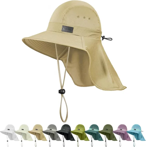 Miniatura 11 de Sukeen Cooling Sun Hat for Men Women UPF50+ Wide Brim Fishing Hat with Neck Flap Adjustable Foldable Bucket Hat for Hiking