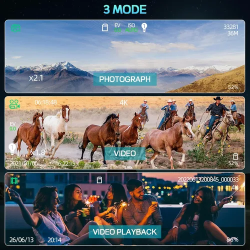Miniatura 5 de Gafas de visión nocturna, prismáticos Profey 4K de visión nocturna para adultos, gafas de visión nocturna recargables para caza y seguridad, tarjeta