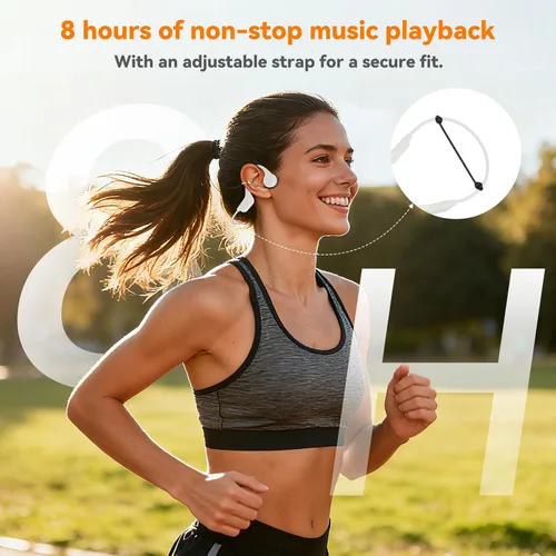 Miniatura 5 de Auriculares de natación impermeables IP68, auriculares Bluetooth 6.0 de conducción ósea, reproductor MP3 integrado de 32 GB, diseño suave y ligero