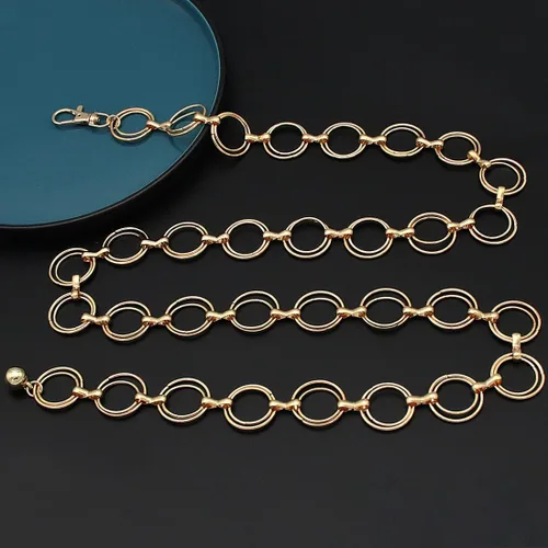 Miniatura 4 de HIQUACC Cadena de cintura de metal para mujer, joyería de cuerpo grueso, cinturón de eslabones para el vientre