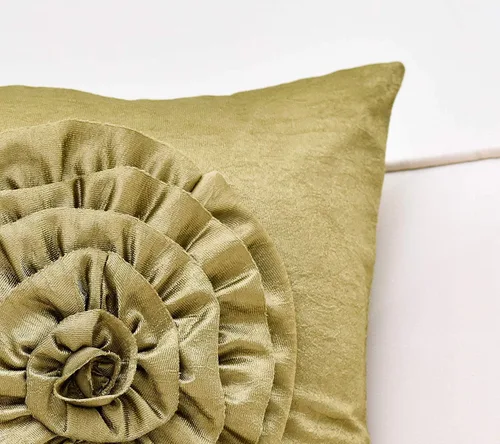 Miniatura 3 de Funda de almohada verde oliva (flor 3D, 12 x 12 pulgadas, paquete de 1)