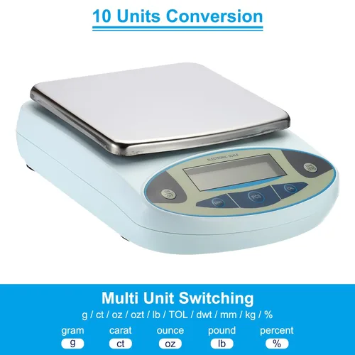 Miniatura 4 de PATIKIL Escala de laboratorio 3000gx0.0.04 oz, balanza analítica electrónica de alta precisión sensible, escala de precisión digital para ciencia