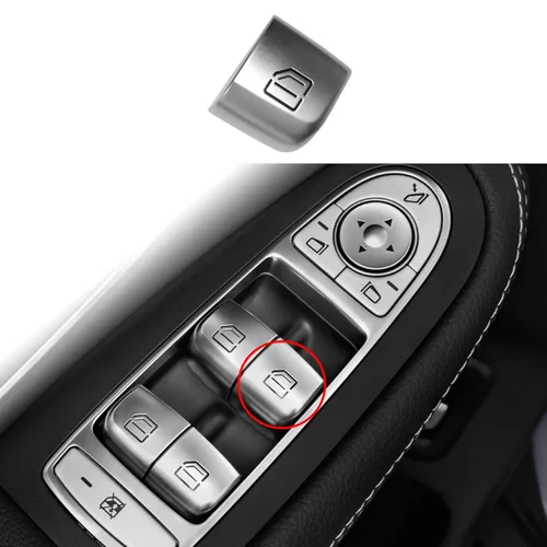 Miniatura 8 de Moonlinks Cubiertas de botón de interruptor de ventana para Mercedes Benz C E GLC Class, tapas de botón de reparación del interruptor de ventana
