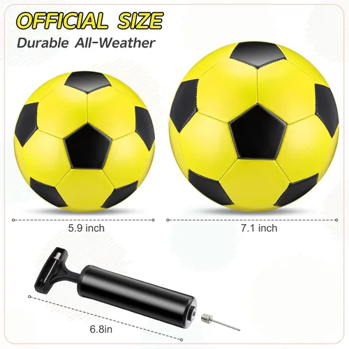 Miniatura 2 de Deekin 2 pelotas de fútbol de interior para niños, tamaño 2, tamaño 3, con bomba de inflador, regalo deportivo para entrenamiento y práctica