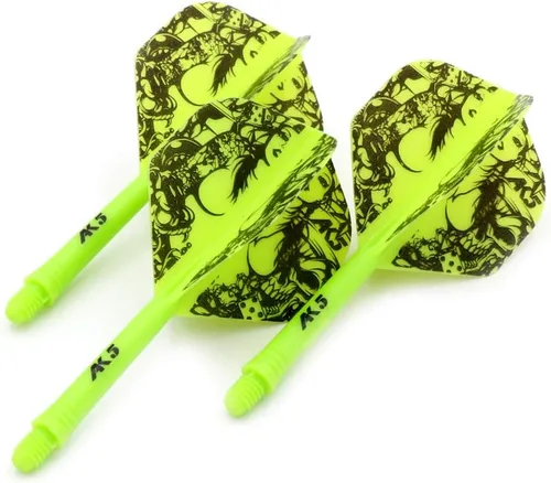 Miniatura 3 de CUESOUL ROST Eje de Dardos Integrado y Vuelo de Dardos Estándar/Delgado/Diamante/Ala Grande/Lágrima/Diamante 1.102 in-Forma estándar-Belleza Verde