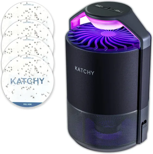 Miniatura 11 de Katchy Trampa para insectos enchufable para interiores, atrapa moscas para mosquitos, jejenes, moscas de la fruta y polilla pequeña, luz azul, sin