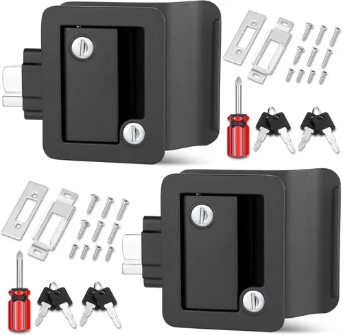Miniatura 8 de Cerradura de puerta de entrada para RV, 100% cerradura de metal para caravana, pestillo de puerta para remolque de viaje, kit de reemplazo