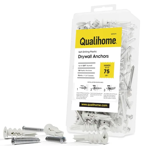 Miniatura 9 de Anclajes plásticos autoperforantes para paneles de yeso con tornillos #8, no requiere preparación de agujeros, soporta hasta 75 libras (10 unidades)
