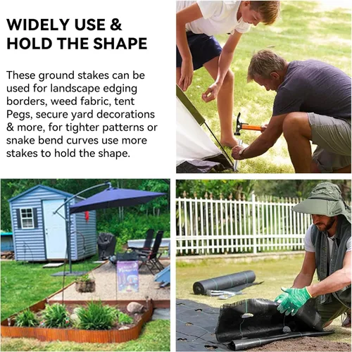 Miniatura 6 de Estacas de Borde de Paisaje Worth, 13 piezas de 8 pulgadas de Estacas de Jardín de Metal Corrugado Galvanizado de Acero Bender, Puntas de Anclaje