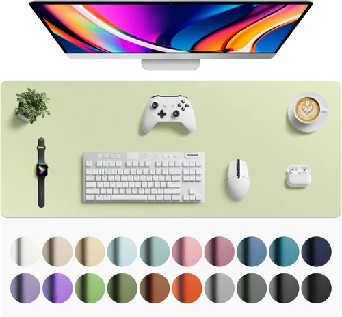 Miniatura 145 de Aothia - Protector de escritorio de cuero sintético, base para mouse, superficie antideslizante e impermeable para escribir y para laptop
