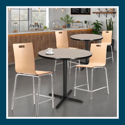 Miniatura 2 de OEF Furnishings OEFCT13636XCGY - Mesa de restaurante y sala de descanso de grado comercial prémium