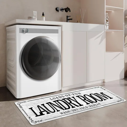 Miniatura 8 de Alfombra antideslizante de goma con parte trasera de goma de 20 x 47 pulgadas, decoración de cocina y granja, tapetes para cuarto de baño y cuarto