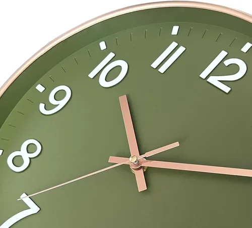 Miniatura 2 de AIRUIFU Reloj de pared silencioso de 8 pulgadas, funciona con pilas, reloj analógico para oficina, hogar, cocina, dormitorio, sala de estar