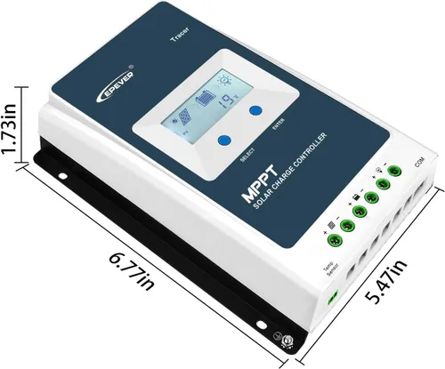 Miniatura 2 de EPEVER Controlador de carga MPPT 10a con pantalla LCD, entrada máxima de 100V, interruptor automático de 12V/24V