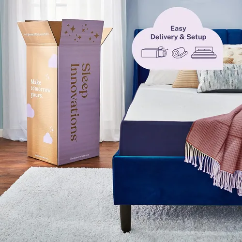 Miniatura 6 de Sleep Innovations Arlo - Colchón de espuma de soporte firme de enfriamiento de 10 pulgadas, tamaño Queen, cama en una caja, espuma de flujo de aire