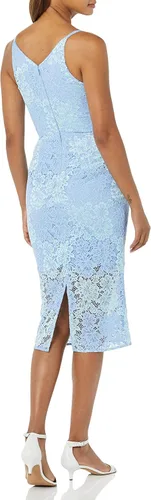 Miniatura 2 de Dress the Population Aurora - Vestido midi ajustado sin mangas con cuello profundo profundo para mujer