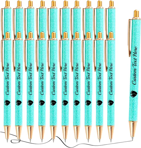 Miniatura 19 de Aolun 10 bolígrafos personalizados con nombre, bolígrafo retráctil con mensaje de texto para mujeres, enfermeras, escritura, cumpleaños, graduación