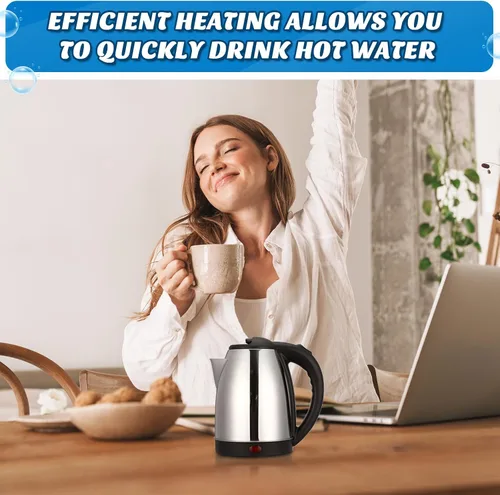 Miniatura 6 de Baquler Hervidor eléctrico de agua caliente de acero inoxidable con apagado automático y protección de hervor en seco, olla eléctrica de agua