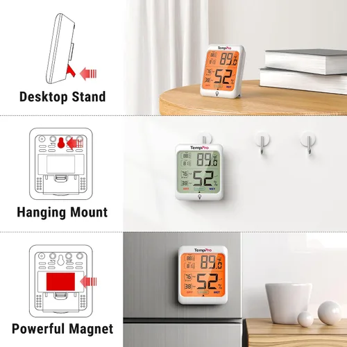 Miniatura 7 de ThermoPro TP53 - Higrómetro digital Termómetro interior para el hogar, sensor de temperatura y humedad con indicador de confort y registros