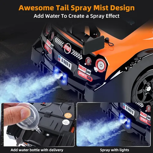 Miniatura 3 de Coche RC Drift de 2.4 GHz, escala 1:16, 4WD, de alta velocidad, coches de control remoto con luces LED, dos baterías y neumáticos de drift, coches