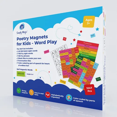Miniatura 8 de 1047 imanes de poesía para niños, palabras magnéticas, imanes de nevera para nevera, imán de palabras para refrigerador, construcción de oraciones