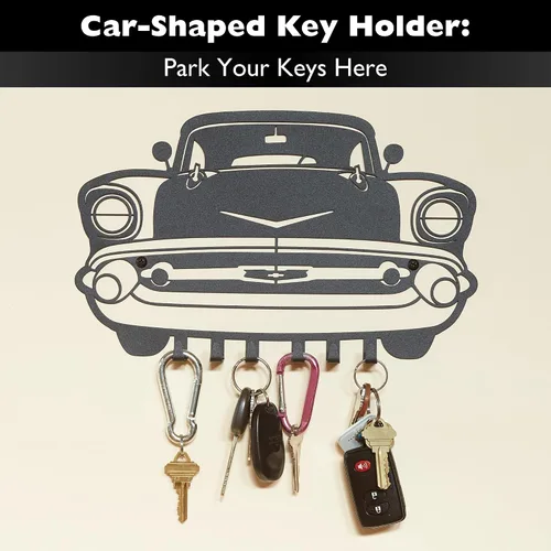 Miniatura 2 de MOOH Llavero de metal para automóvil con 6 ganchos, decoración única de pared para hombres y mujeres, decoración de cueva de hombre genial