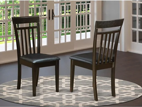 Miniatura 2 de East West Furniture CAC-CAP-C - Sillas de comedor Capri, sillas tapizadas de madera maciza de tela de lino, juego de 2, capuchino