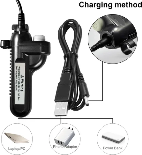 Miniatura 7 de 2019 Ducha portátil para campamento, bomba de ducha compacta con batería recargable USB desmontable, cabezal de ducha de mano al aire libre