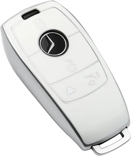 Tukellen para Mercedes Benz Funda para llavero, Protector de carcasa de TPU suave especial compatible con 2017-2021 Clase E 2018-2021 Clase S Blanco