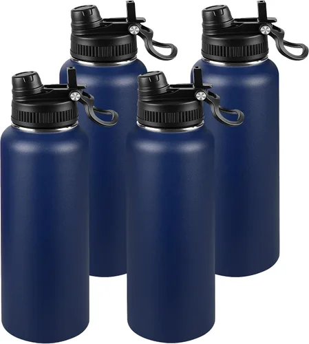 Miniatura 28 de Botella de agua aislada de 22 onzas, tapa 2 en 1 a prueba de fugas (sorbo/pajilla) + asa, botella de acero inoxidable para deportes, viajes, trabajo