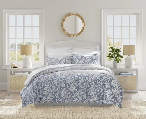 Nautica Juego de edredón individual, ropa de cama reversible con funda a juego, decoración floral para habitación, artículos esenciales para Tortola