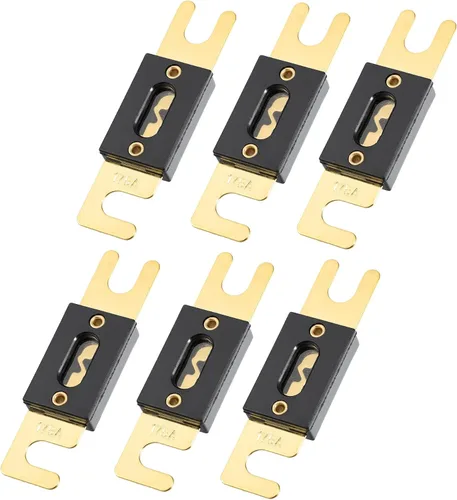 Miniatura 11 de X AUTOHAUX 6 unids 275A oro tono plateado ANL fusible universal para inversores coche vehículo camión audio