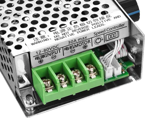 Miniatura 3 de Regulador de velocidad del motor de 12V-80V 30A DC PWM Regulador de velocidad variable Interruptor de gobernador CCM6DS-D con perilla de control