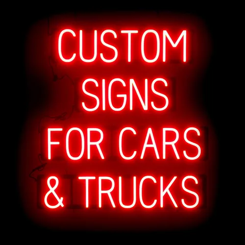 SpellBrite Letreros LED de neón personalizados para camiones de comida, automóviles, móviles, autobuses de fiesta y más. Letrero portátil e