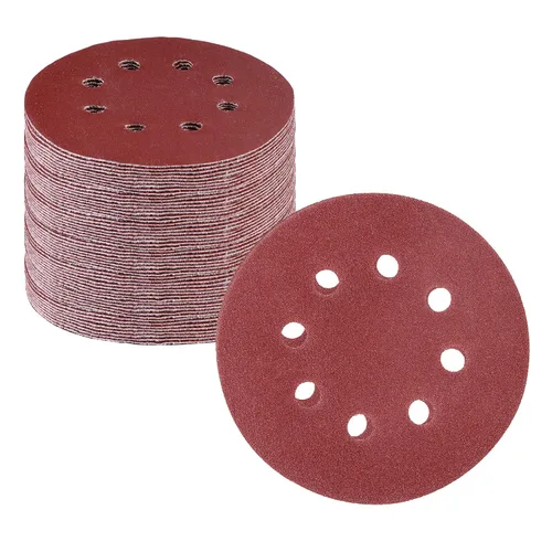Miniatura 27 de WORKPRO Juego de discos de lija de 50 piezas – Papel de lija de 8 agujeros de 5 pulgadas, 5 grados, incluye 60, 80, 120, 240, 320 granos
