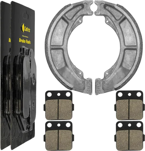 Caltric Pastillas de freno delanteras y zapatas de freno traseras compatibles con Suzuki Lt-F250 Ozark 250 2007-2014