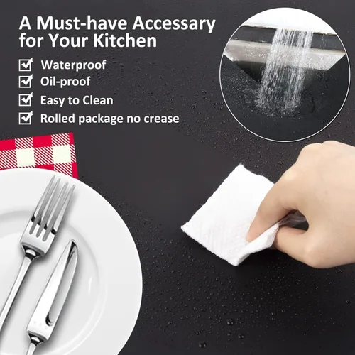 Miniatura 7 de Tapete grande de silicona resistente al calor, 78.7 x 15.7 pulgadas, mantel individual de silicona antideslizante para protector de encimera, Negro