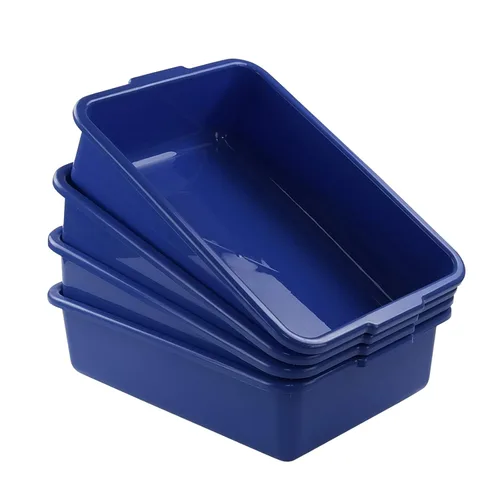 Miniatura 8 de Xyskin Tinas de autobús comerciales de plástico de 13 L, caja de autobús grande para uso general, verde, paquete de 4 Verde menta
