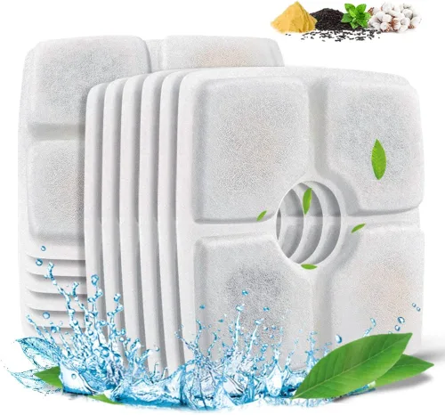 Miniatura 9 de Comsmart Juego de filtros de fuente para mascotas, 3 filtros de fuente de agua de repuesto para gatos con sistema de filtración triple para fuente