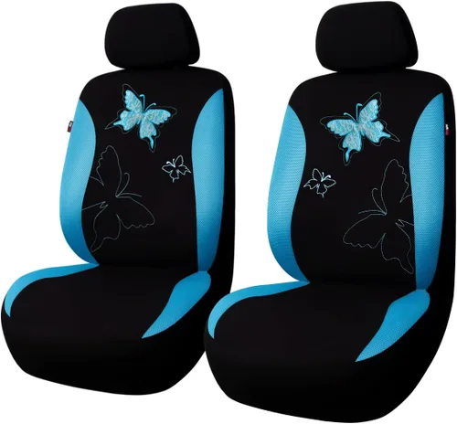 Miniatura 27 de Flying Banner - Juego completo de fundas para asiento de automóvil Butterfly, estilo universal de moda para mujer, para banco trasero (divisible)
